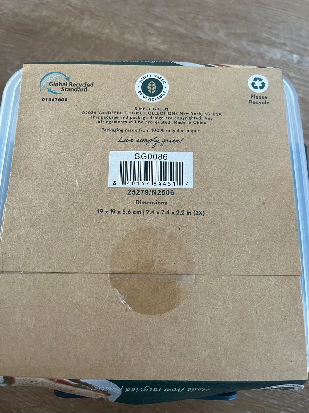 NWT Simply Green Food Storage Containers (Set of 2)
